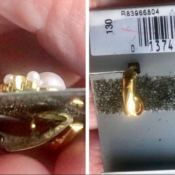 Vintage clip on earrings - 2 pair one gold tone -one silver tone - Picture 6 of 8